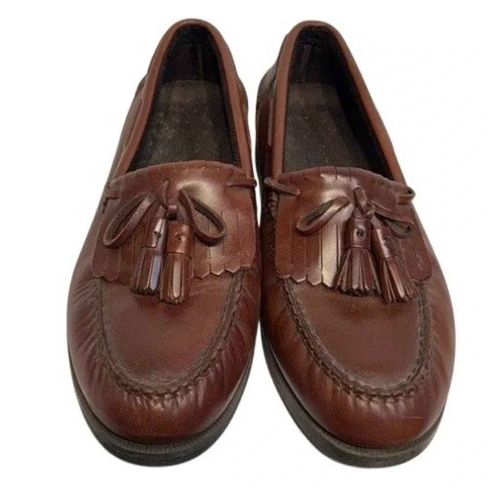 Hunter's‎ Bay Leather Collection Tassel Loafer Brown Preppy Shoes Men's Size 8